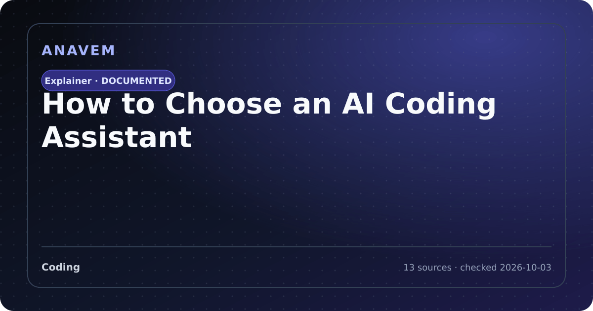 Editorial evidence card for How to Choose an AI Coding Assistant